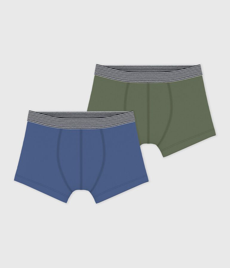 Setje met effen boxershorts voor kinderen in katoen en elastaan multicouleur