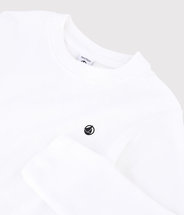 Tee-shirt en coton enfant fille - gar&ccedil;on blanc