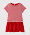 Robe bébé fille rayée milleraies rouge TERKUIT/blanc MARSHMALLOW