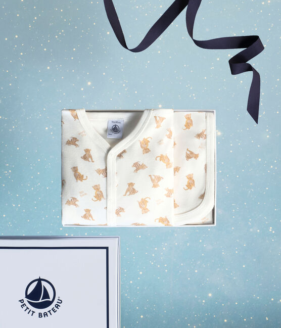 Cadeauset babypyjama van katoen met luipaardprint variante 1