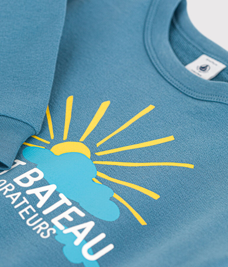 Sweatshirt b&eacute;b&eacute; en molleton l&eacute;ger bleu