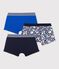 Set van 3 blauwe katoenen boxershorts voor jongens variante 1