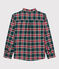 Geruit jongensshirt groen PINEDE/wit MULTICO