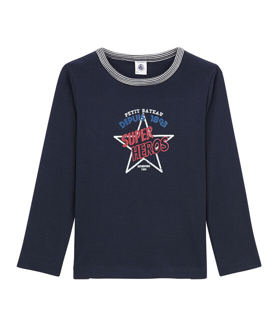 tee-shirt manches longues petit garçon bleu SMOKING