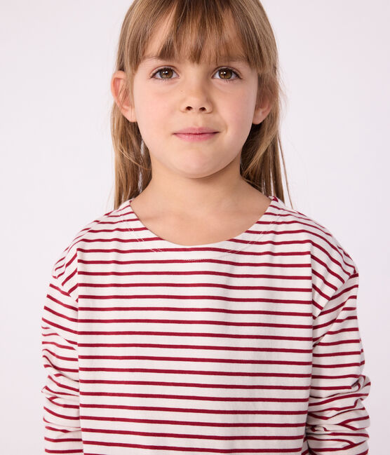 Katoenen marinetruitje voor kinderen rood MILK/ AMARANTE