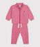Babysetje - Sweatshirt en broekje in effen katoen roze