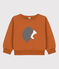 Sweater met print in molton voor meisjes / jongens bruin ECUREUIL
