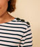 Katoenen marinetruitje met knoopsluiting voor dames wit MARSHMALLOW/blauw SMOKING