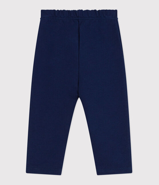 Pantalon de jogging bébé en coton uni bleu MEDIEVAL