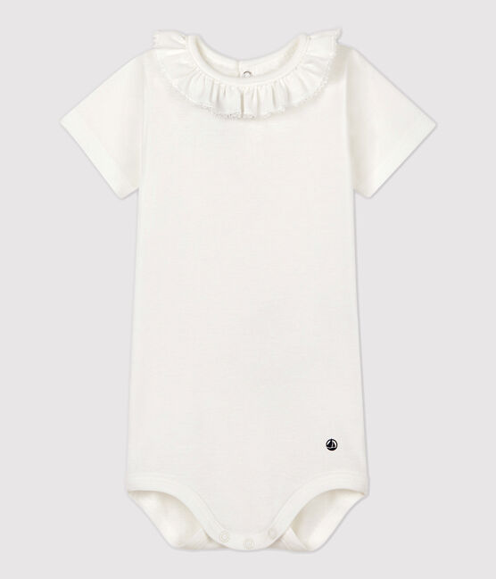 Babybody met korte mouwen en kraagje wit MARSHMALLOW