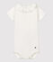 Babybody met korte mouwen en kraagje wit MARSHMALLOW