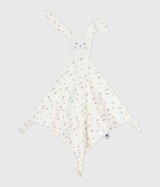 Doudou bébé en coton imprimé fleuri blanc MARSHMALLOW/blanc MULTICO