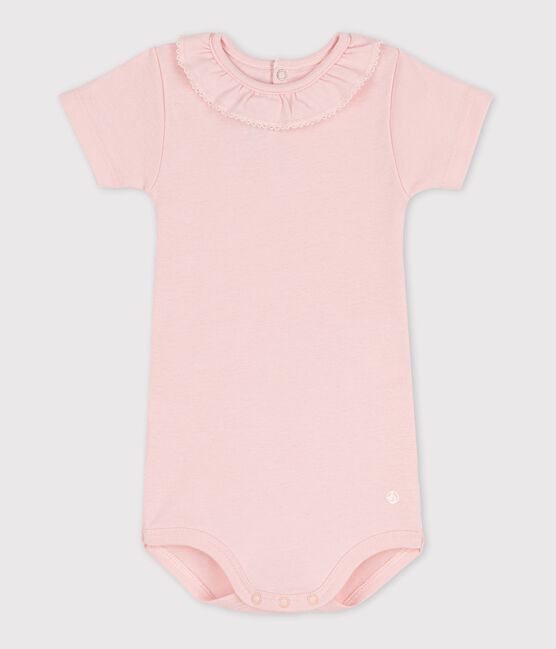 Babybody met korte mouwen en kraagje roze MINOIS