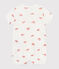 Kort kruippakje van katoen voor baby's met krabbenprint wit MARSHMALLOW/wit MULTICO