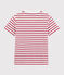 Tee-shirt manches courtes en jersey enfant garçon blanc MARSHMALLOW/rouge TERKUIT