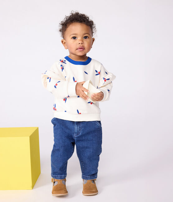 Katoenen sweatshirt met walvisprint voor baby's MILK/ MULTICO