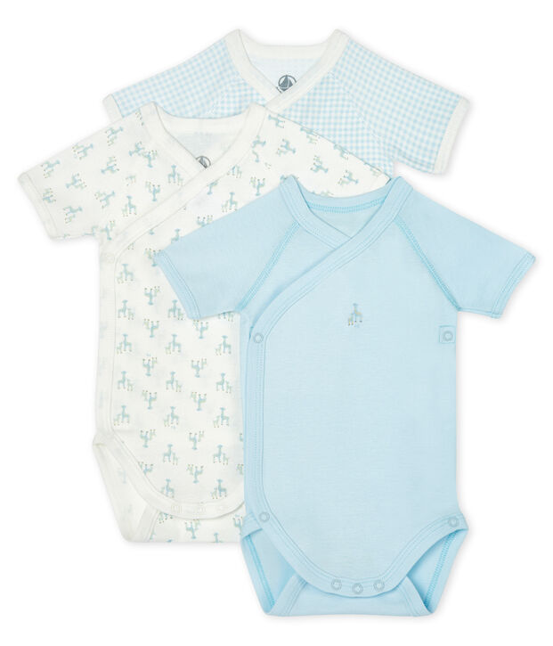 Trio de bodies naissance manches courtes b&eacute;b&eacute; multicouleur