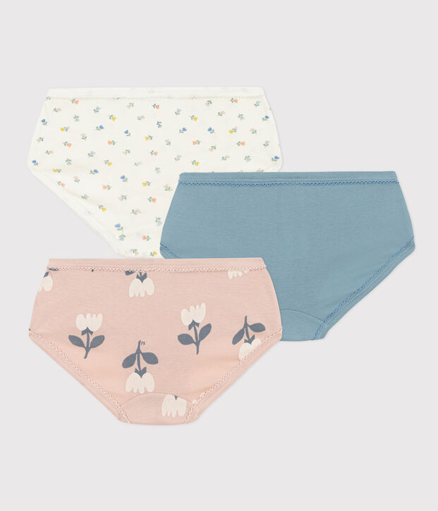 Lot de 3 culottes tulipes en coton petite fille multicouleur