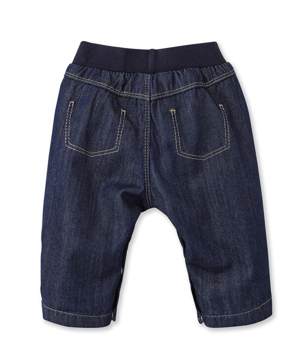Pantalon b&eacute;b&eacute; en jean doubl&eacute; bleu