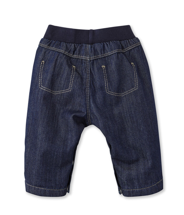 Gevoerde jeansbroek voor baby's blauw JEAN