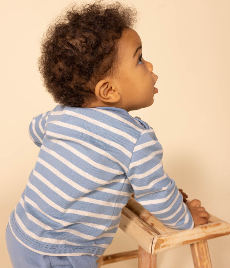 Marini&egrave;re voor baby's van dik jerseykatoen blauw/beige