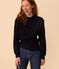 Katoenen trui in Engelse ribstof voor dames blauw SMOKING