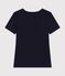 L'Iconique, T-shirt met korte mouw van effen ribstof voor dames blauw SMOKING