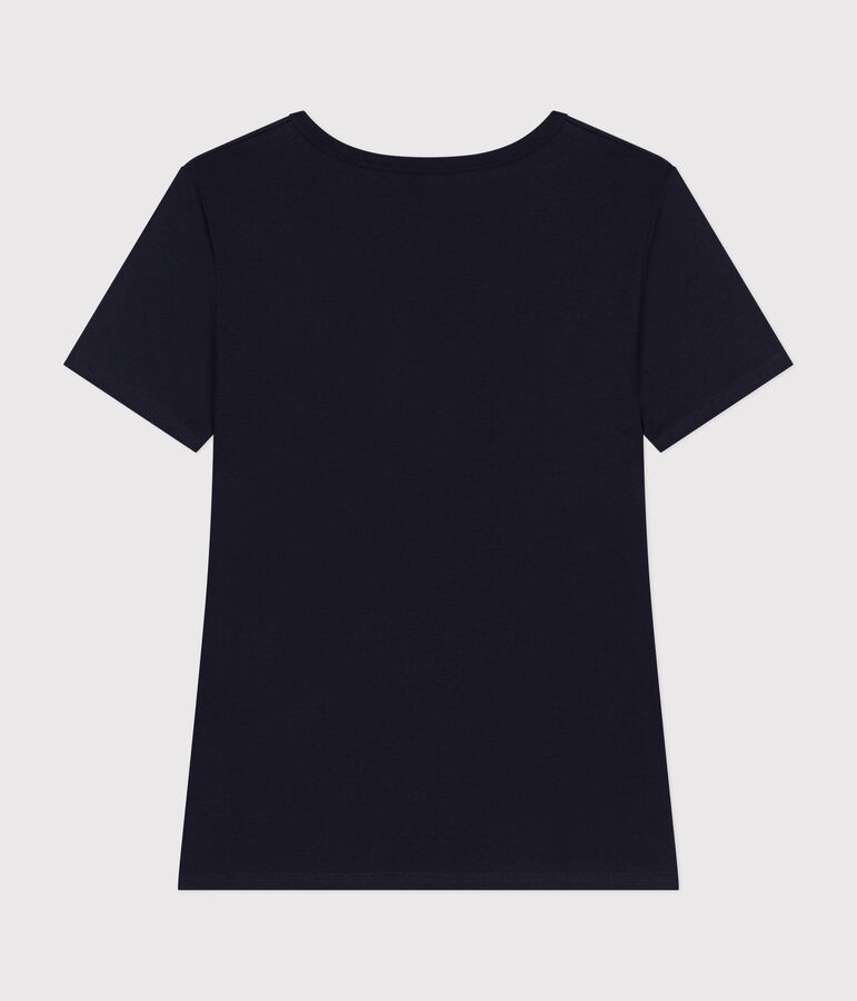 L'Iconique, T-shirt met korte mouw van effen ribstof voor dames blauw