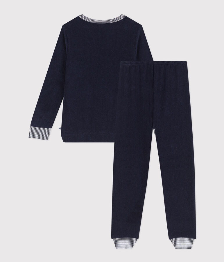 Pyjama en bouclette &eacute;ponge enfant bleu
