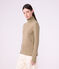 Sous-pull femme en coton uni beige