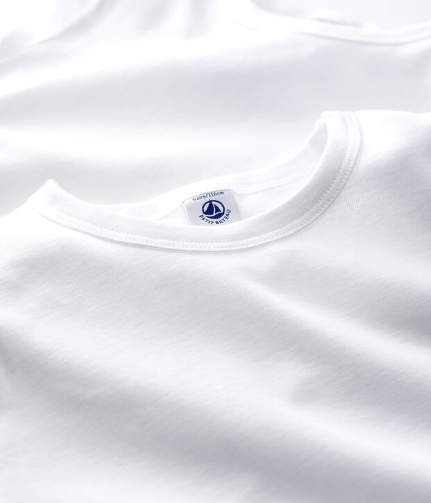 Set van 2 witte T-shirts met korte mouwen voor jongetjes multicouleur