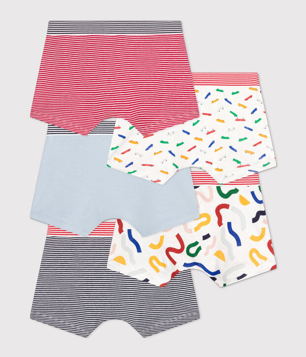 Set met vijf boxershorts van katoen voor kinderen multicouleur