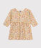 Jurk met lange mouwen in doorgestikte tubic met print voor baby's wit AVALANCHE/ MULTICO