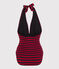 Maillot de bain 1 pièce reyclé Femme bleu SMOKING/rouge TERKUIT