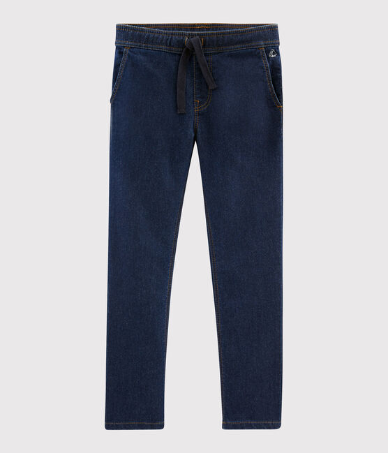 Denim molton broek voor jongens blauw DENIM BLEU FONCE