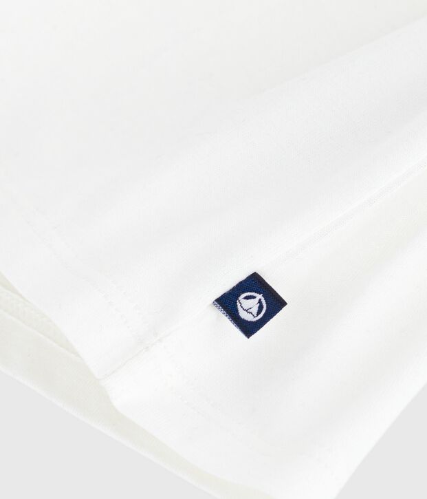 Effen katoenen babybloesje met lange mouwen wit