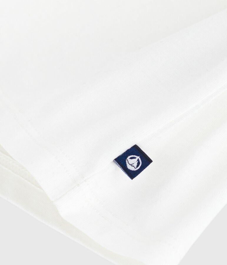 Blouse b&eacute;b&eacute; en coton manches longues, uni blanc