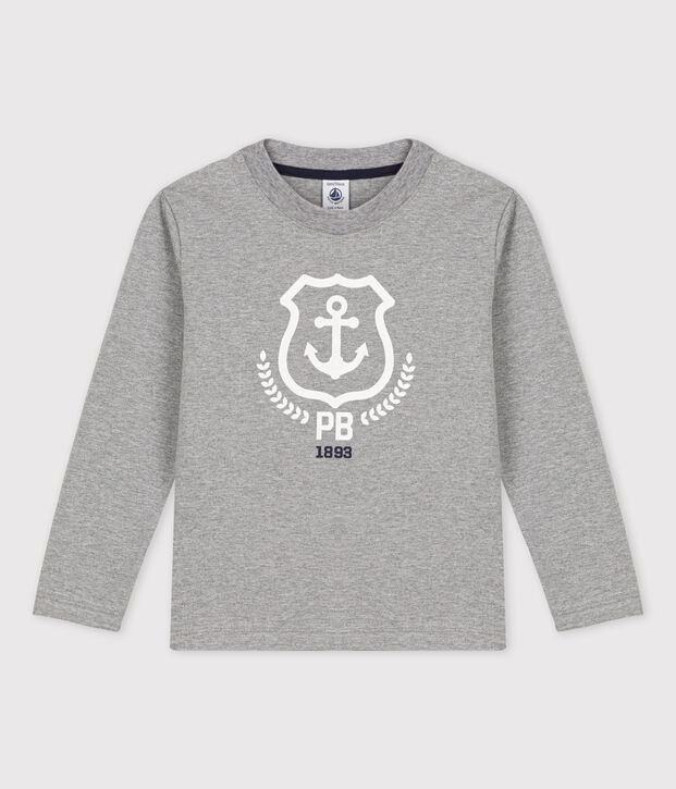 Jongens-T-shirt met lange mouwen grijs