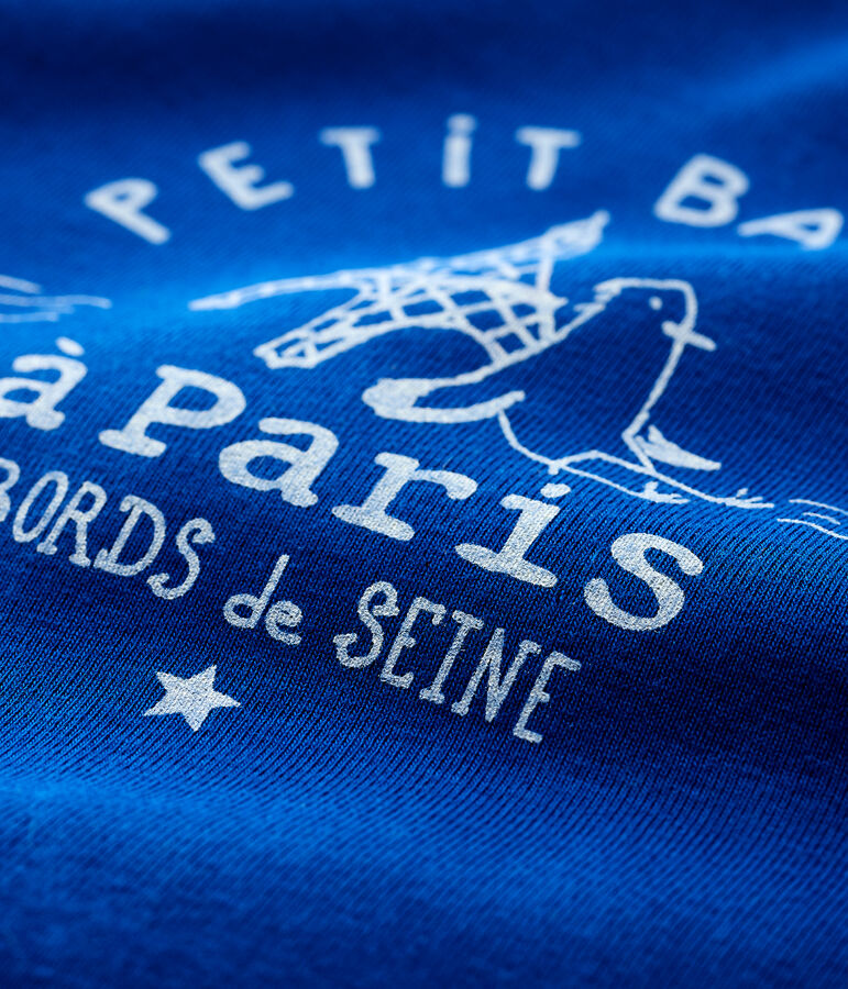 Tee-shirt manches longues en coton b&eacute;b&eacute; gar&ccedil;on bleu