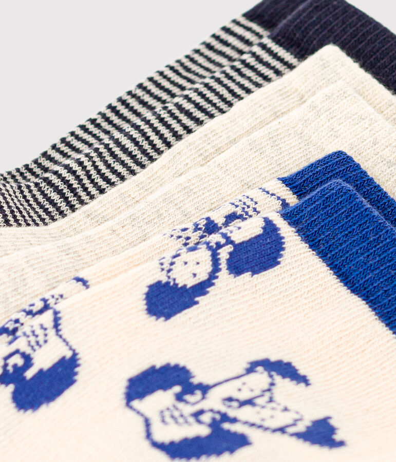 Set van 3 paar sokken met hondenprint voor jongens en meisjes multicouleur