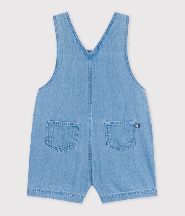 Korte lichte salopette van denim voor baby's blauw