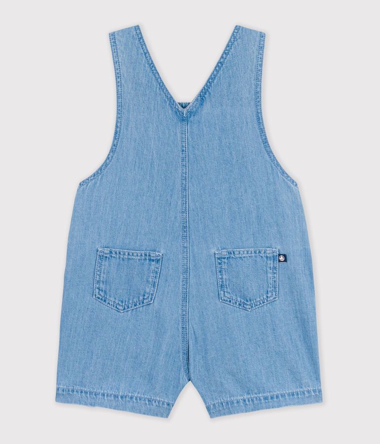Korte lichte salopette van denim voor baby's blauw