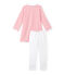 Chemise de nuit fille à rayure marinière et son legging wit ECUME/rood CARMEN