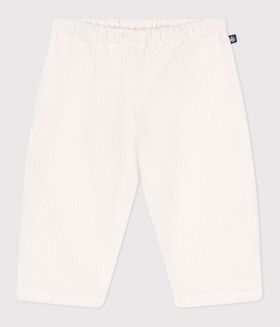 Pantalon bébé en velours uni écru MILK