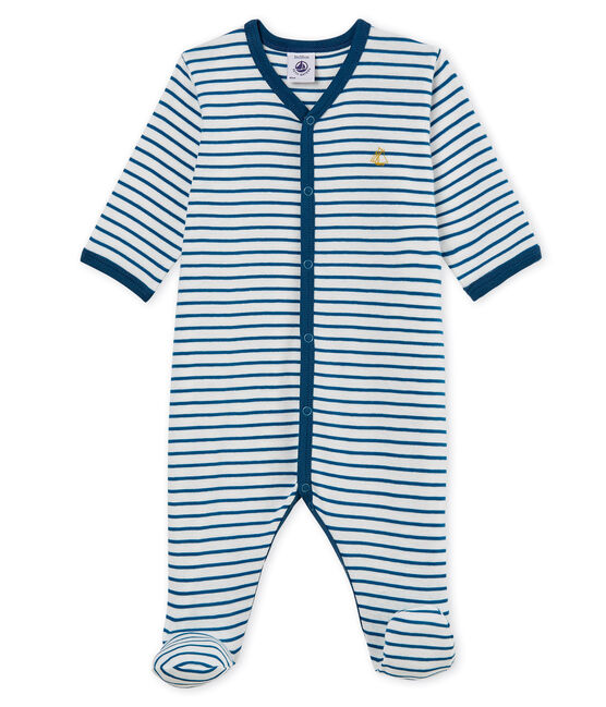 Pyjama baby jongen wit MARSHMALLOW/blauw CONTES