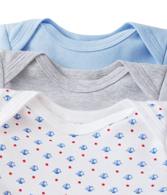 Set van drie body's voor babyjongens wit .