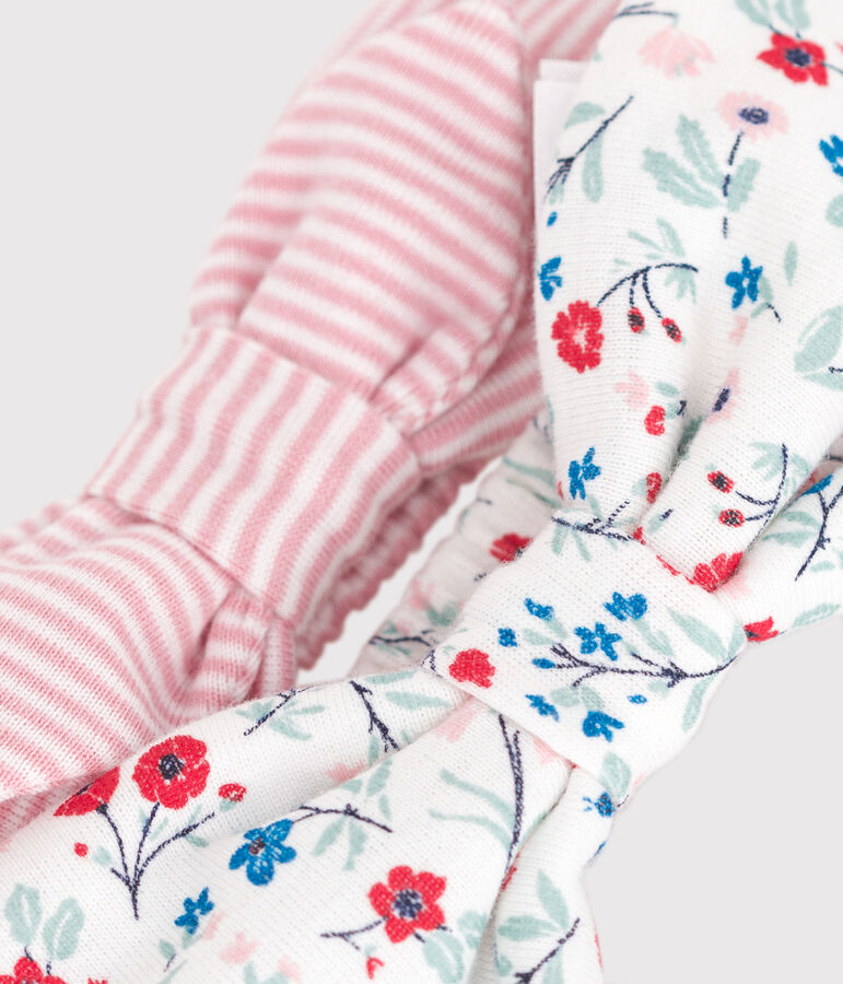 Lot de 2 bandeaux b&eacute;b&eacute; fille en coton multicouleur