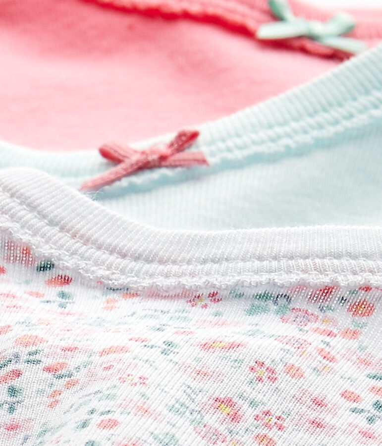 Set van 3 body's met korte mouwen voor babymeisjes wit LOT