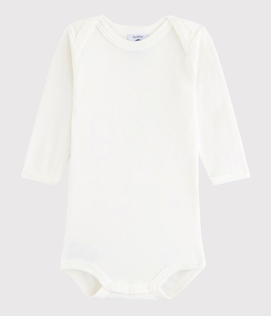 Body manches longues bébé garçon blanc Lait