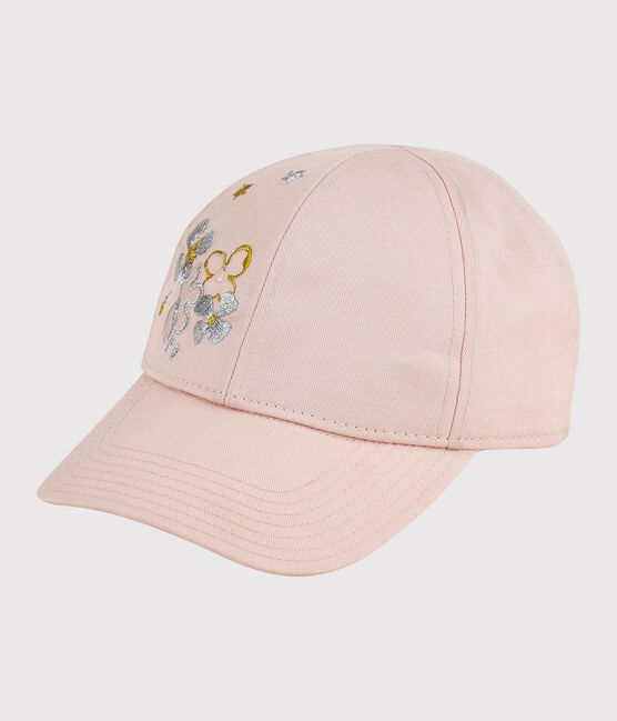 Geborduurde meisjespet roze MINOIS